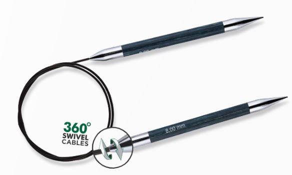 Okrúhle ihlice č.6 - 80cm na pletenie Knitpro Royale s 360° otočením lanka