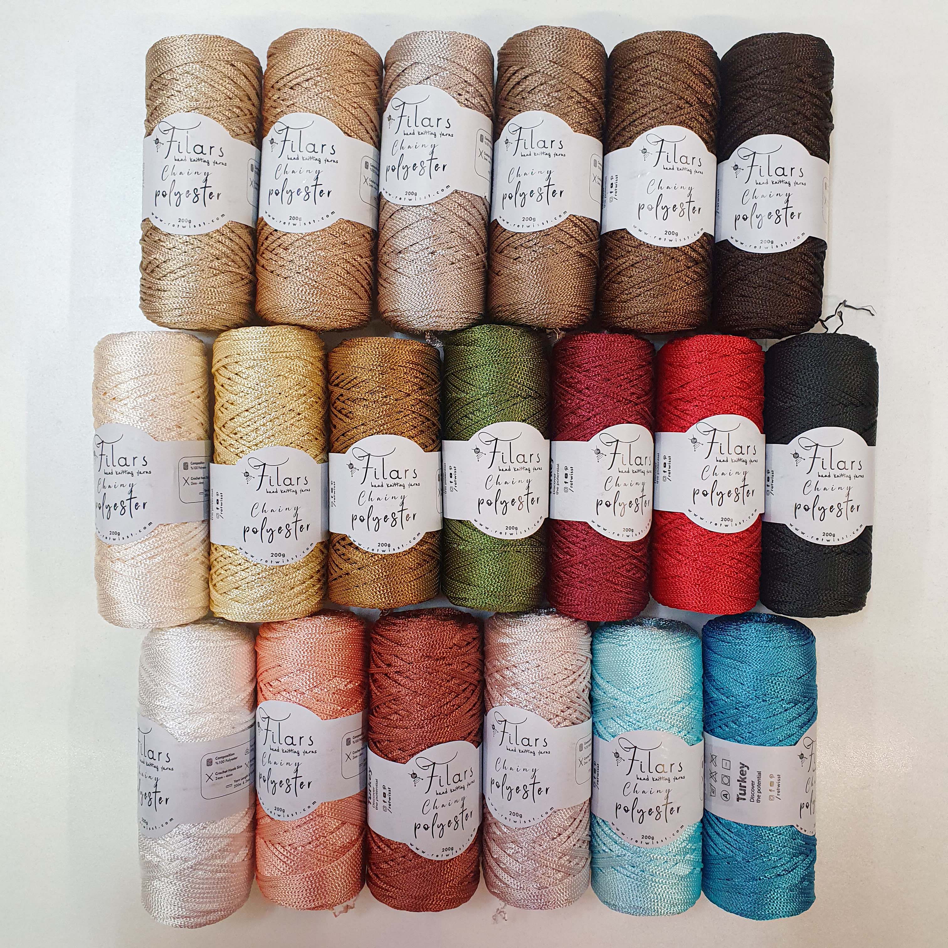 Chainy 15 - Tmavo hnedá polyestrová priadza na kabelky / tašky / košíky