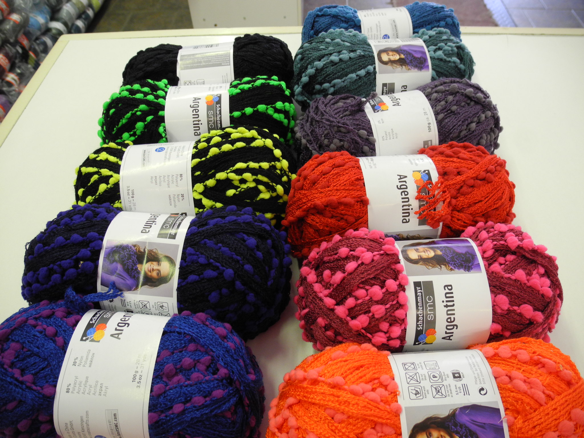 Vintage volániková vlna s bombuľkami Argentina