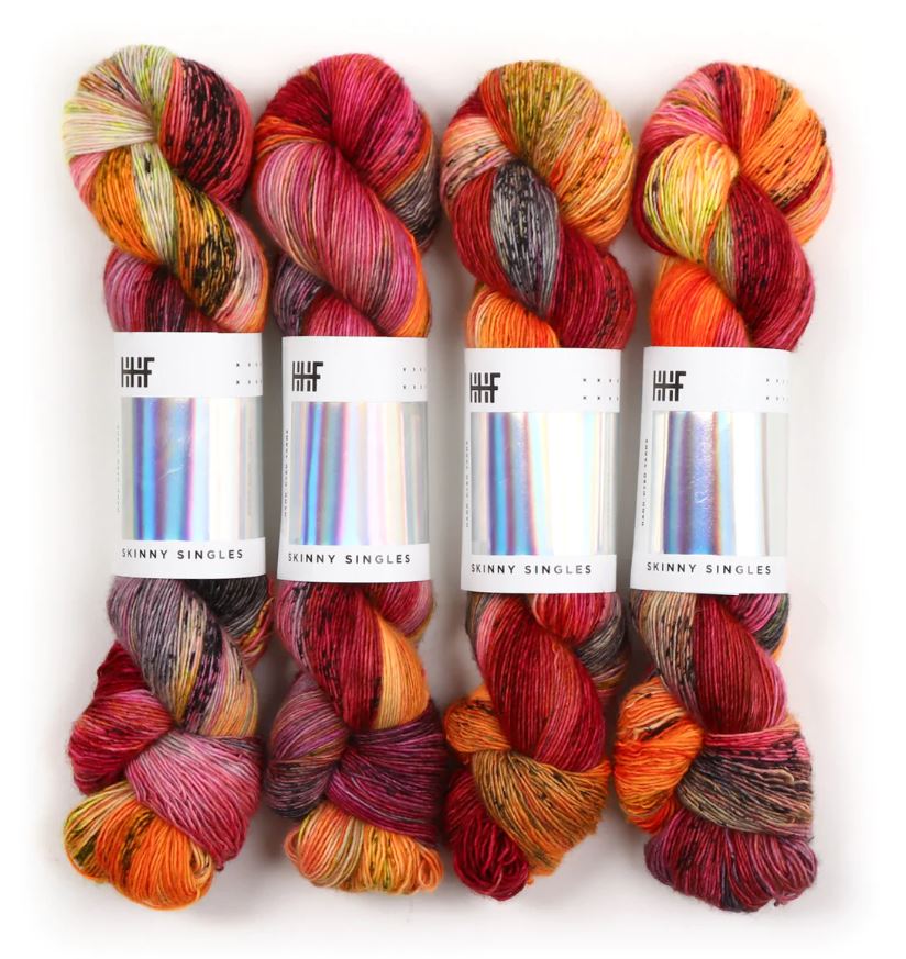 HHF Skinny Singles - Sweet Pea - ružovo farebná  ručne farbená merino vlna