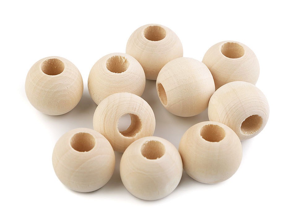Drevená korálka nelakovaná Ø18 mm /kus
