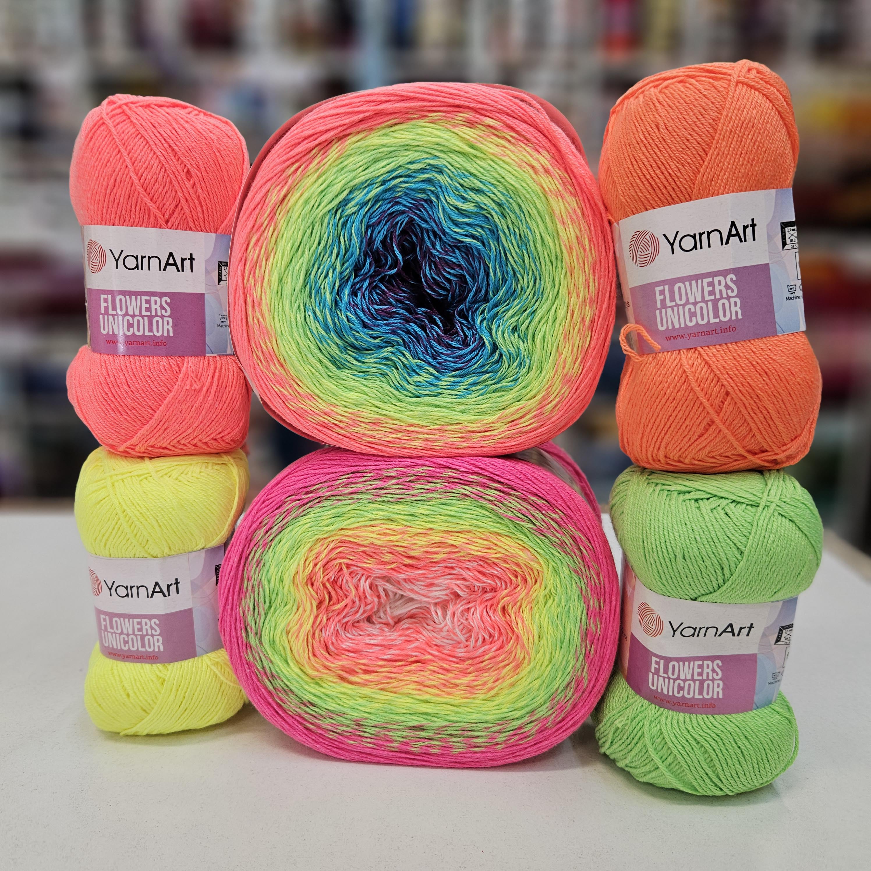 Flowers Unicolor 731 - Maslová tenká zmesová letná priadza