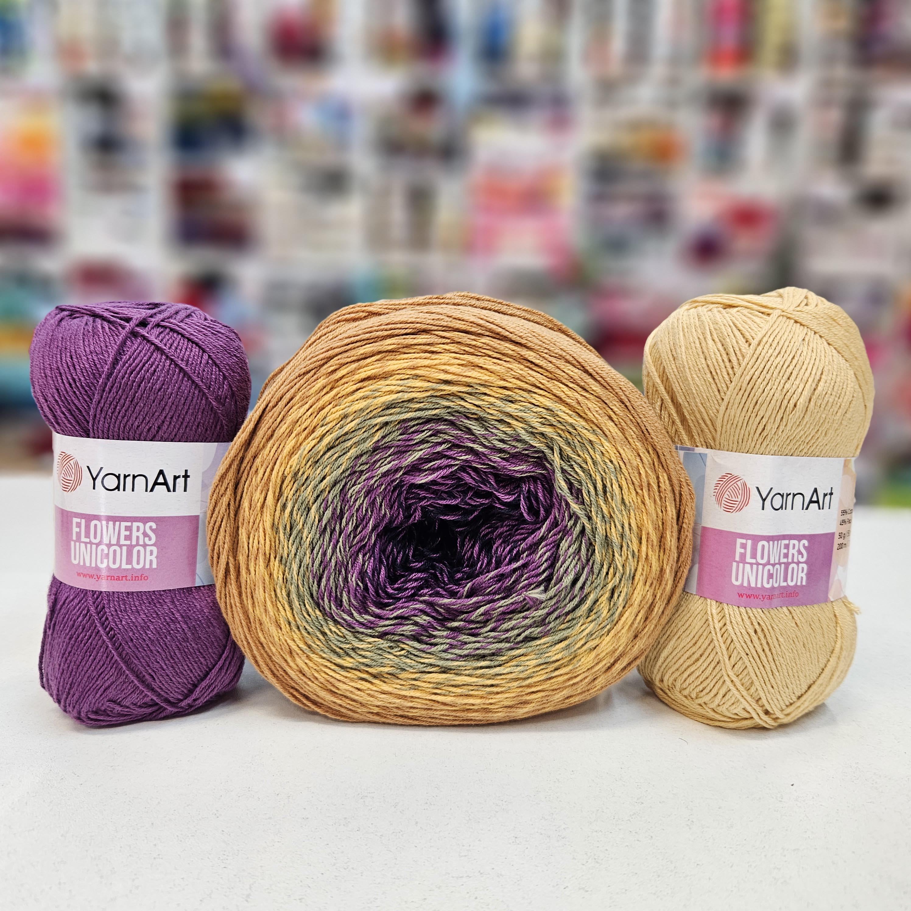 Flowers Unicolor 731 - Maslová tenká zmesová letná priadza