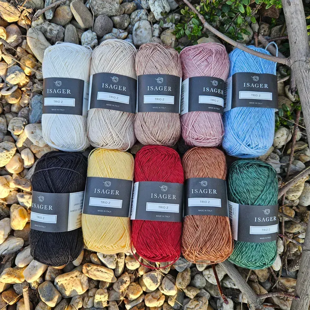 Trio 2 - CAMEL - tmavšia prírodná letná priadza s ľanom, bavlnou a lyocelom