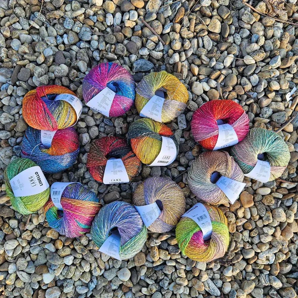 Iba 3ks! Linello 0053 - tmavšia duhová letná priadza s ľanom, bavlnou, viskózou