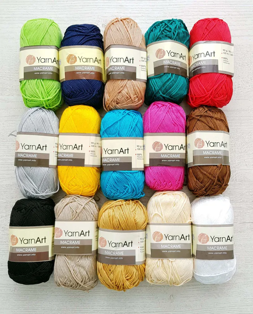 Macrame 155 - Zlatistá špagátová lesklá háčkovacia priadza 