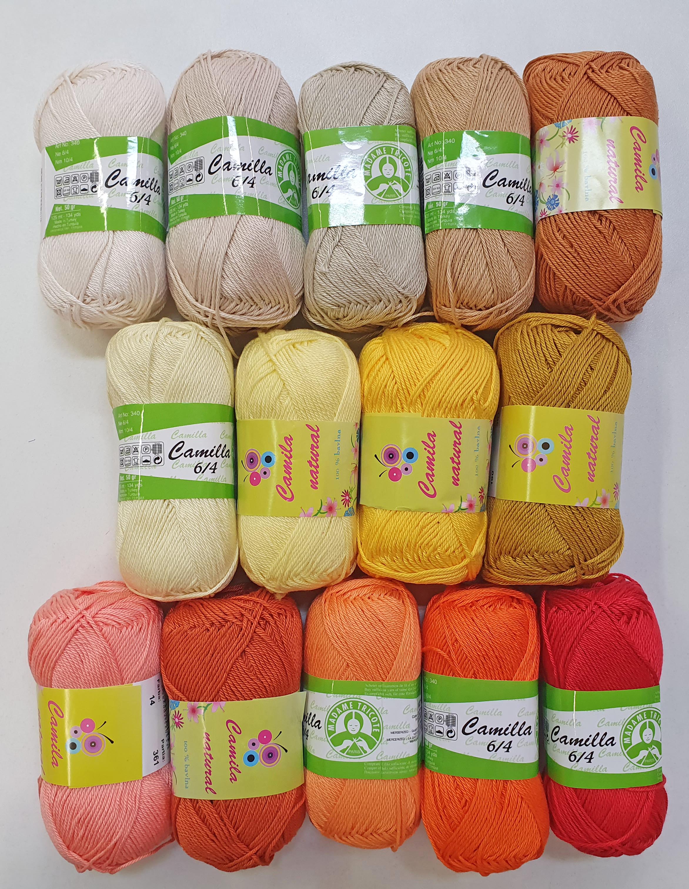 Svetlá krémová bavlnená vlna Camila (natural) 172