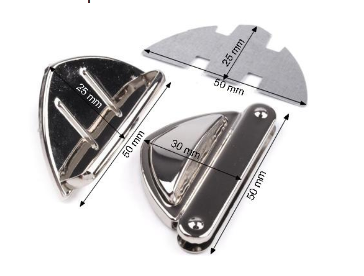 Sada zapínaní na kabelku / tašku 50 x 30 mm ružovo zlatá širšie