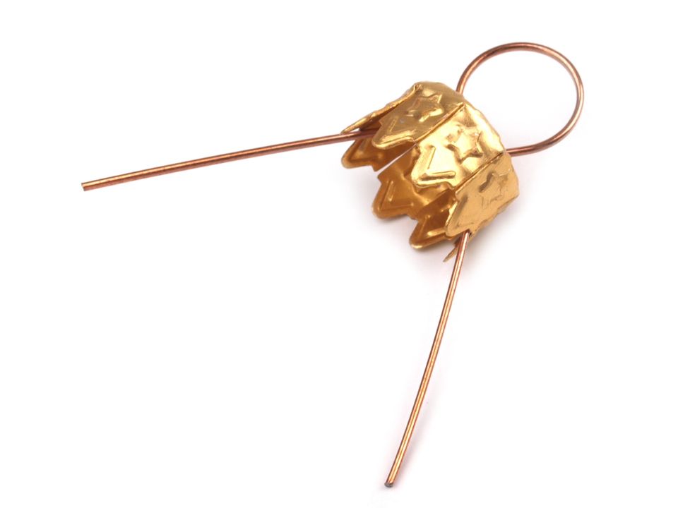 Zlaté zapichovacie očko / na baňky / záponky s kaplíkom 1,4cm / KUS