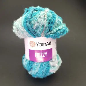 Frizzy 417 - mentolovo zelená "boucle" efektná zimná hrubá vlna
