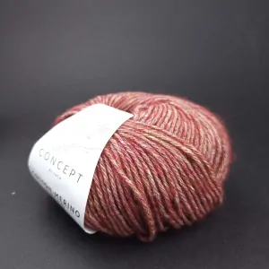 Cotton Merino Tweed 500 - tehlovo červená striekaná vlna