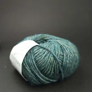 Cotton Merino Tweed 504 - petrolejovo modrá striekaná vlna