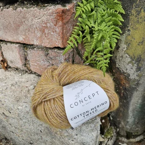 Cotton Merino Tweed 507 - medovo žltá striekaná vlna