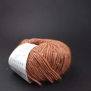 Cotton Merino Tweed 501 - terracota oranžová striekaná vlna
