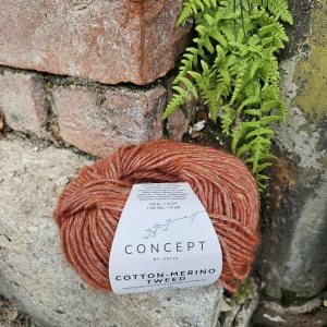 Cotton Merino Tweed 501 - terracota oranžová striekaná vlna