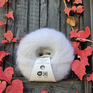 Silk Mohair Lux 6027 - bielo perlová mohérová vlna s lesklým vláknom