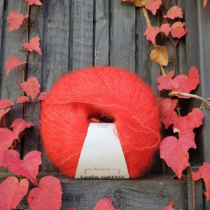 Silk Mohair Lux 6024 - červená mohérová vlna s lesklým vláknom