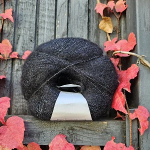Silk Mohair Lux 5000 - čierna mohérová vlna s lesklým vláknom