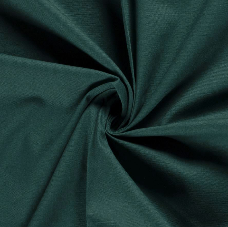 C9 - Tmavo tmavo smaragd zelená bavlnená látka s plátnovou väzbou 50cm x 140cm