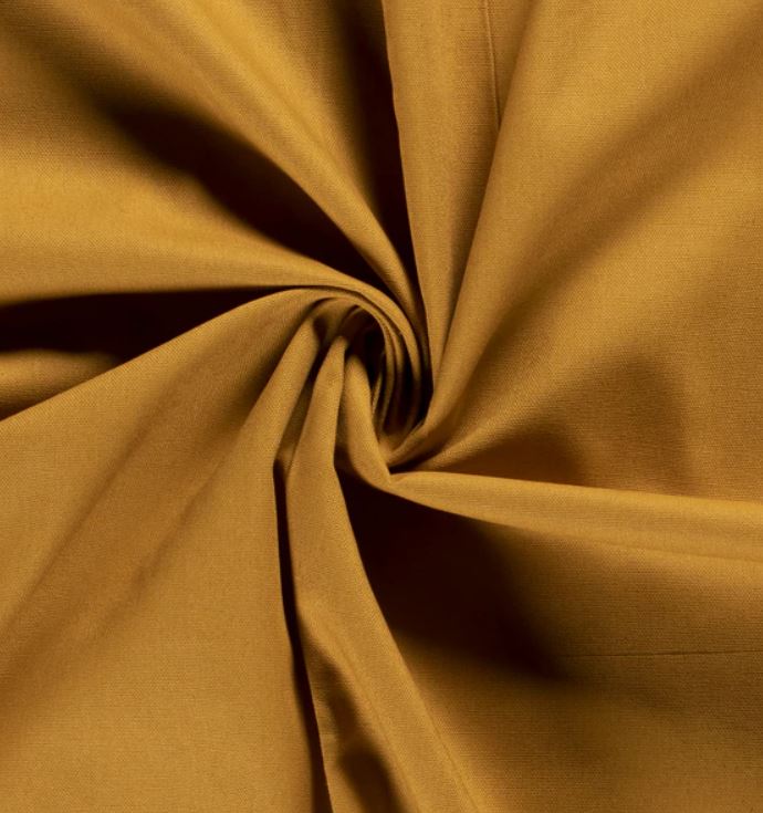 C10 - Medovo horčicová bavlnená látka s plátnovou väzbou 50cm x 140cm