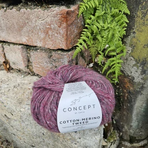 Cotton Merino Tweed 509 - vintage fialová striekaná vlna