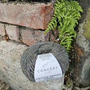 Cotton Merino Tweed 511 - vintage zelená striekaná vlna