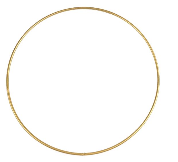 Ø 20 cm zlatý kovový kruh pre rúčku / lapač snov / na dekorovanie