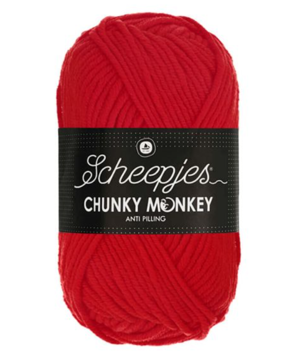 Jasná červená 1010 "Scarlet" hrubšia detská vlna Chunky Monkey antipilling úprava