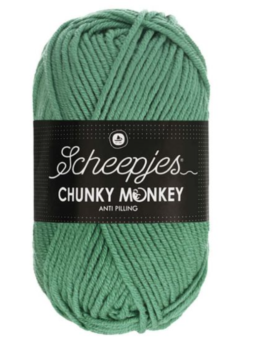 Stredne vintage zelená 1725 "Eucalyptus" hrubšia detská vlna Chunky Monkey antipilling úprava