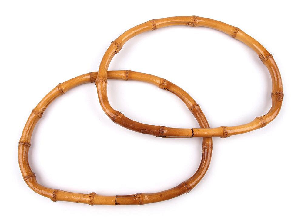 Tmavšie hnedé prírodné bambusové uchá na tašky 14,5x19,5 cm / PÁR