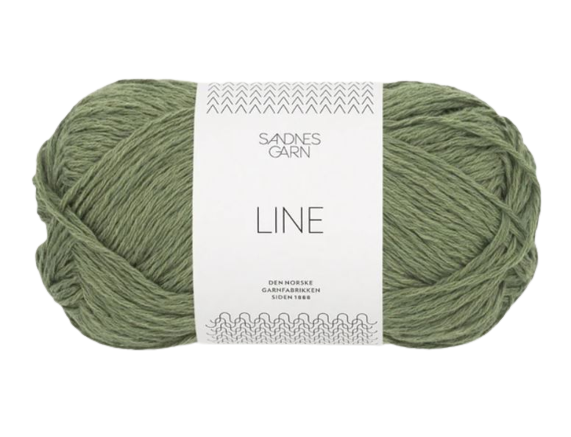 Line 9062 - olivovo zelená priadza s ľanom, bavlnou a viskózou