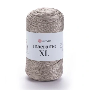 Macrame XL 156 - sivo piesková hrubšia špagátová priadza