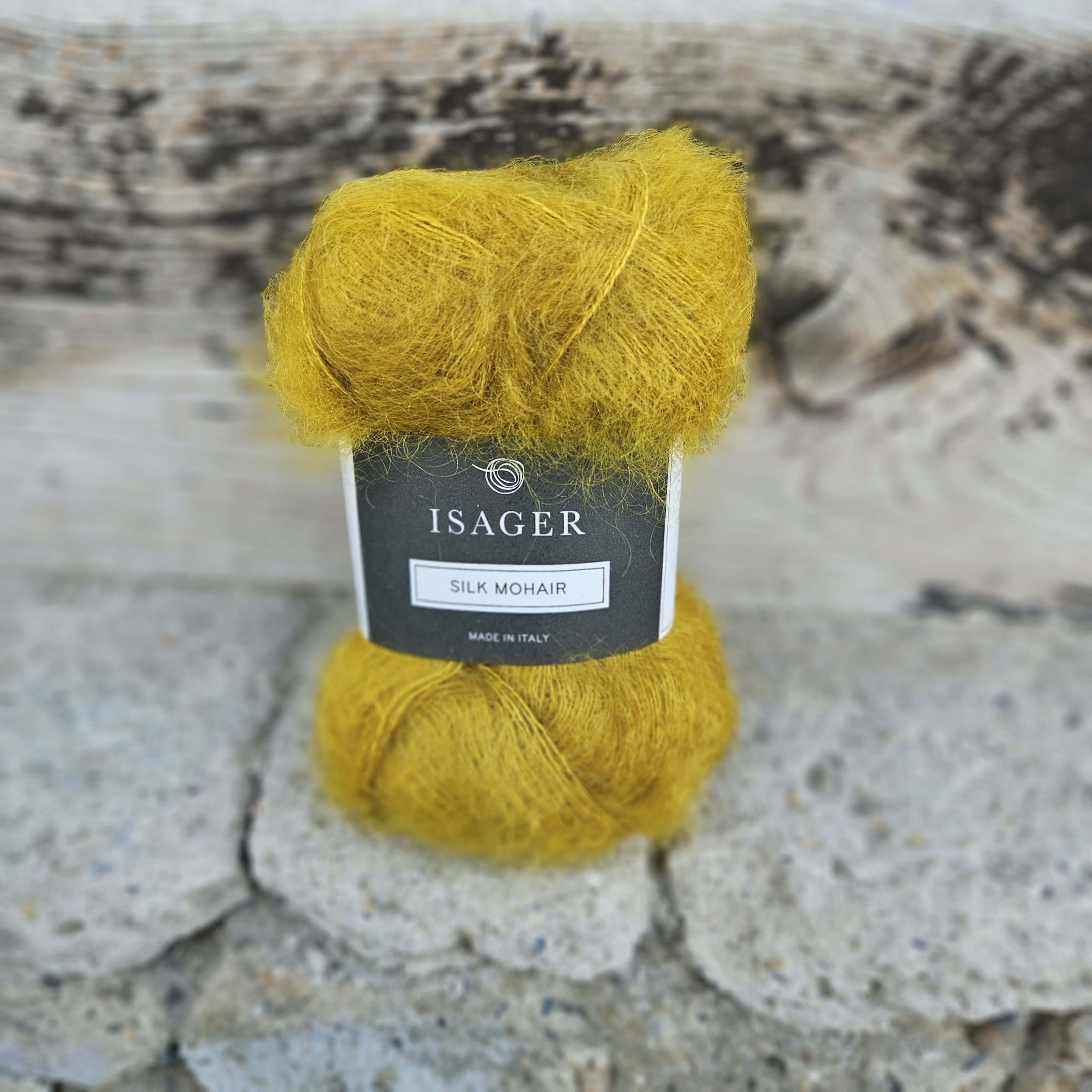 Silk Mohair 22 - horčicová tenká vlna z kid mohéru a hodvábu