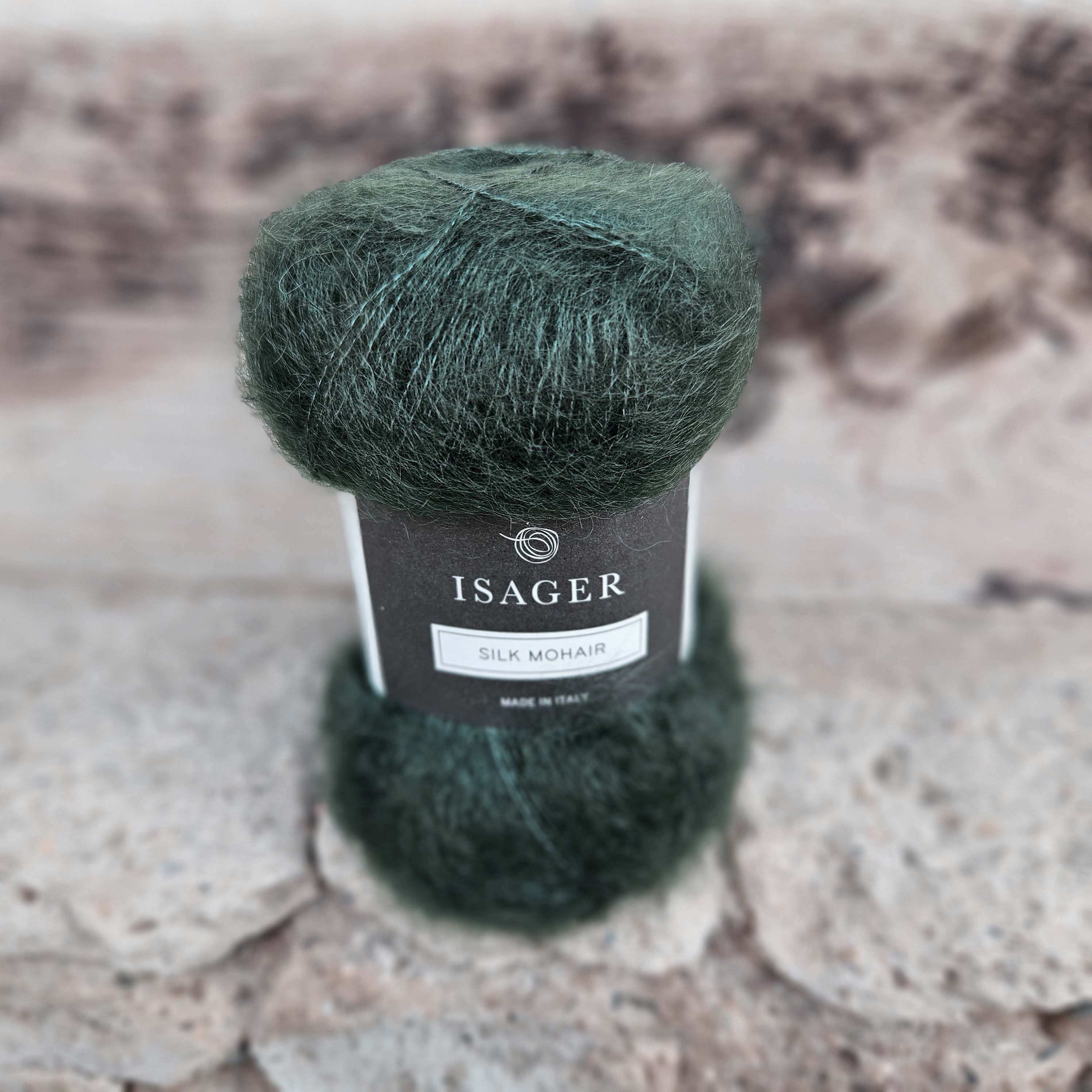 Silk Mohair 37 - tmavo zelená tenká vlna z kid mohéru a hodvábu