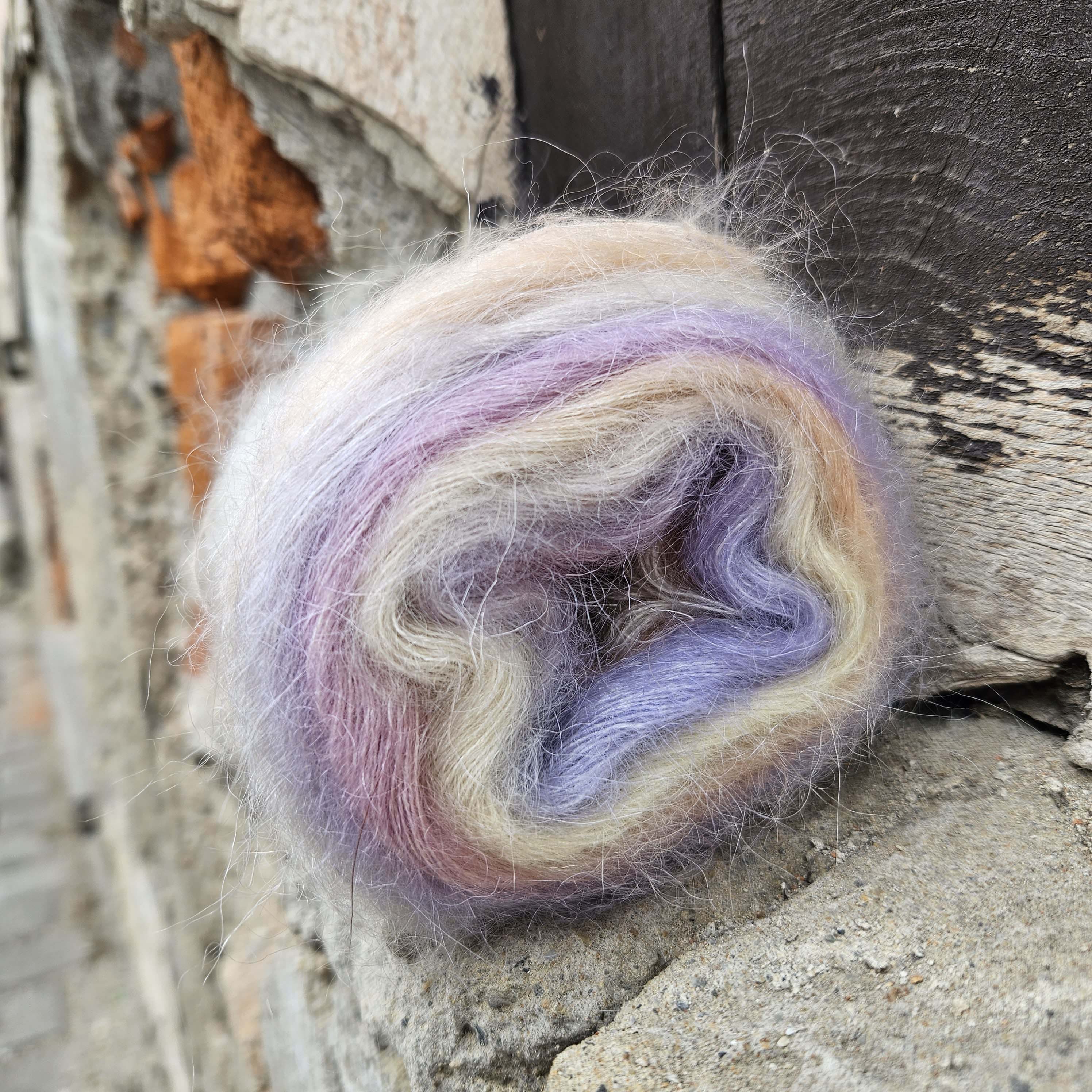 007 Super Kid Mohair ♥ Silk Print "Sphere" - tenká pastelová mohérová vlna s hodvábom