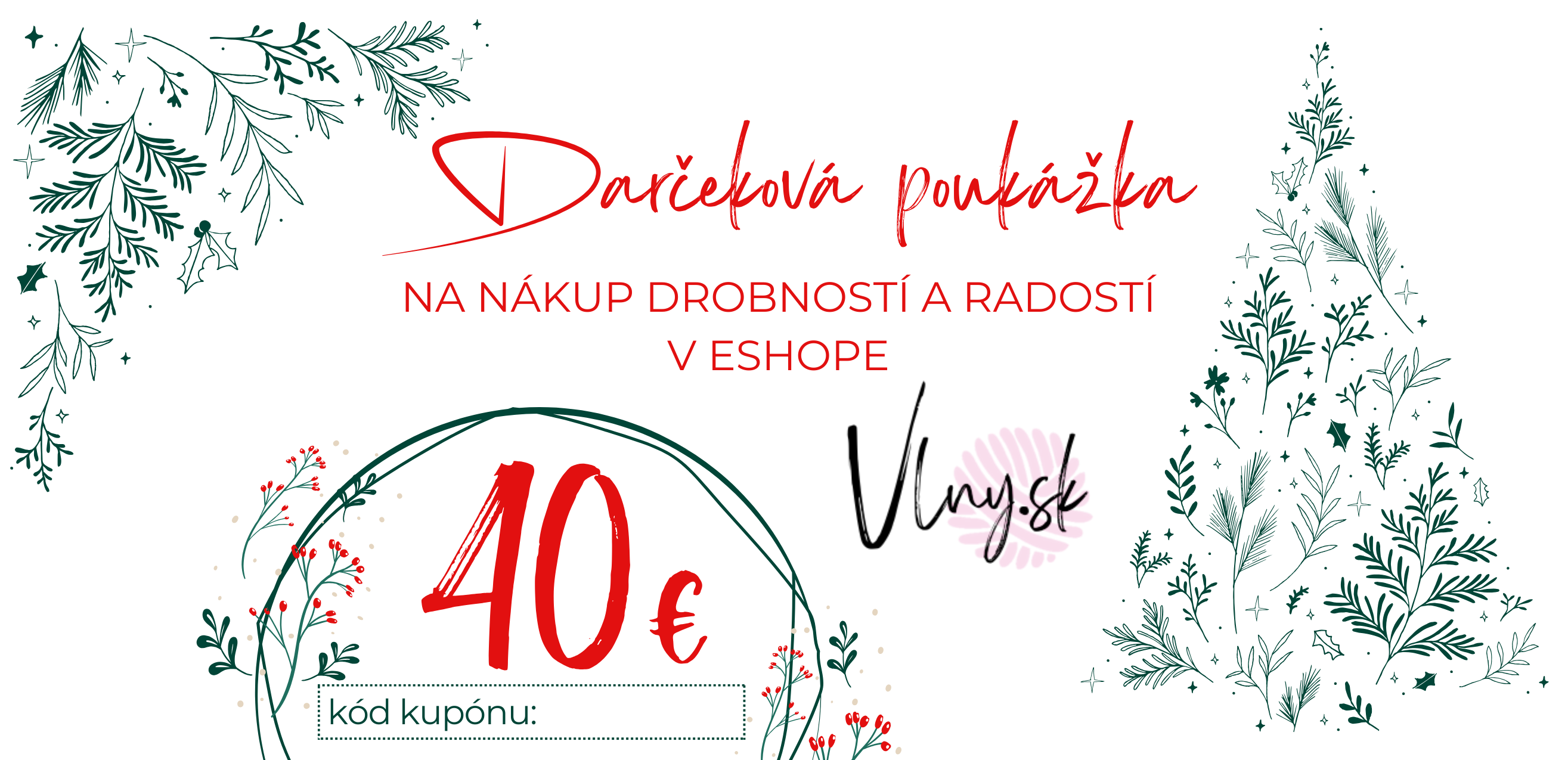 Elektronická darčeková poukážka v hodnote 40€ - vianočný dizajn