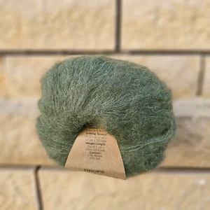 Brushed Alpaca Silk 32 - olivová - vlna s alpakou a hodvábom