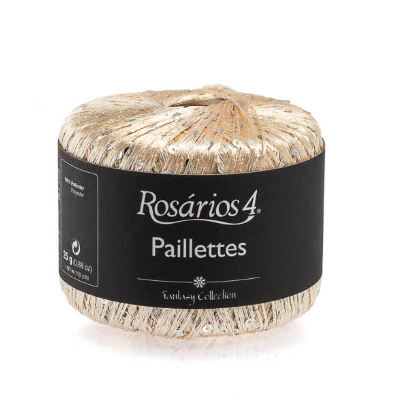 Paillettes R01 - svetlo béžová tenká pripletacia priadza s flitrami
