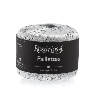 Paillettes R09 - svetlo sivá tenká pripletacia priadza s flitrami