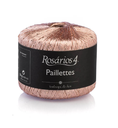 Paillettes R19 - svetlo staro ružová tenká pripletacia priadza s flitrami