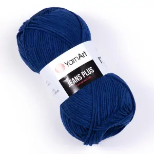 Jeans Plus 54 - tmavšia modrá hrubšia zmesová priadza