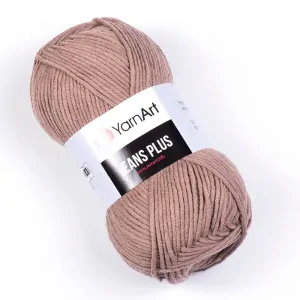 Jeans Plus 71 - tmavšia kávová hrubšia zmesová priadza