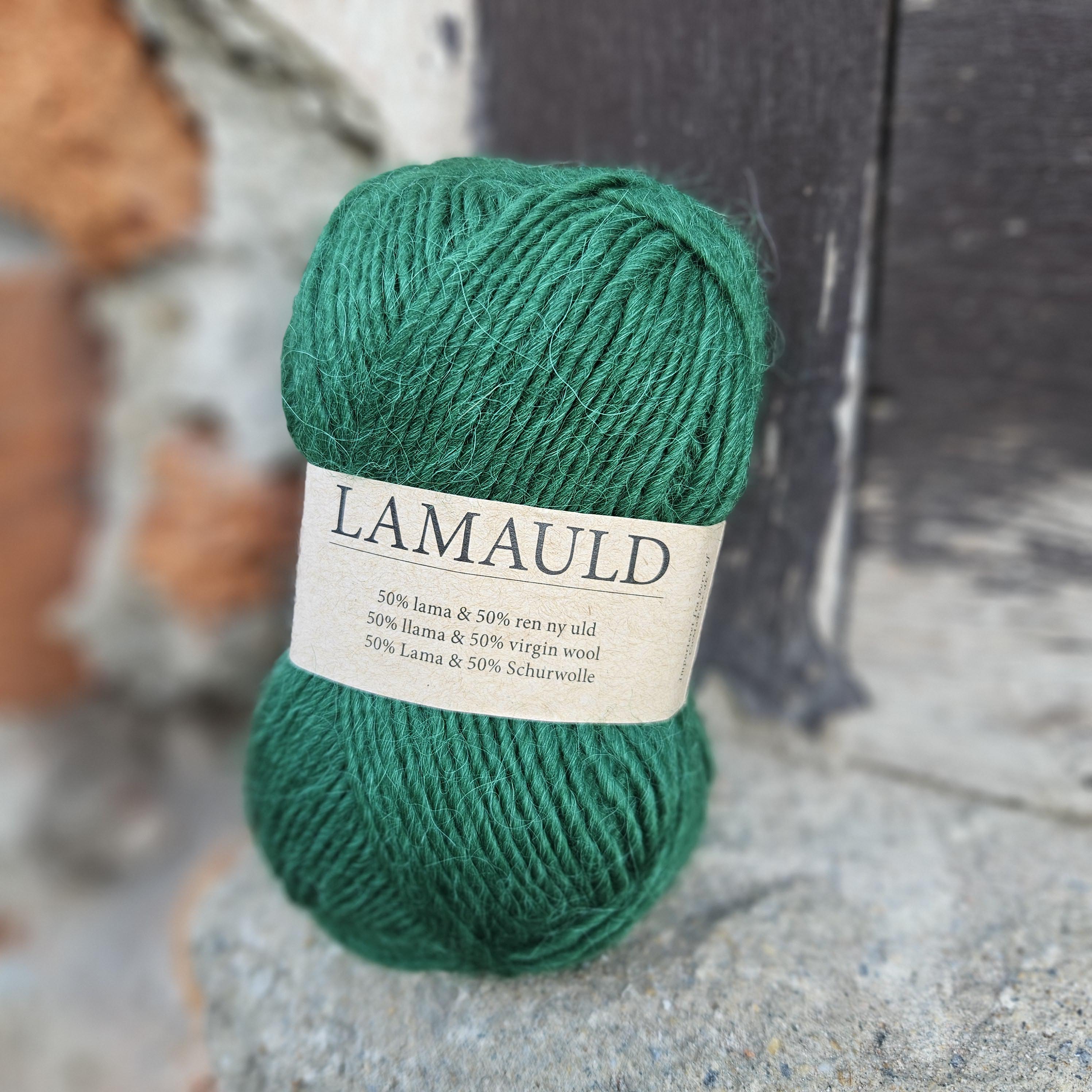 Lamauld - 6048 - GRØN - jasná vianočná zelená lamia + peruánska vlna