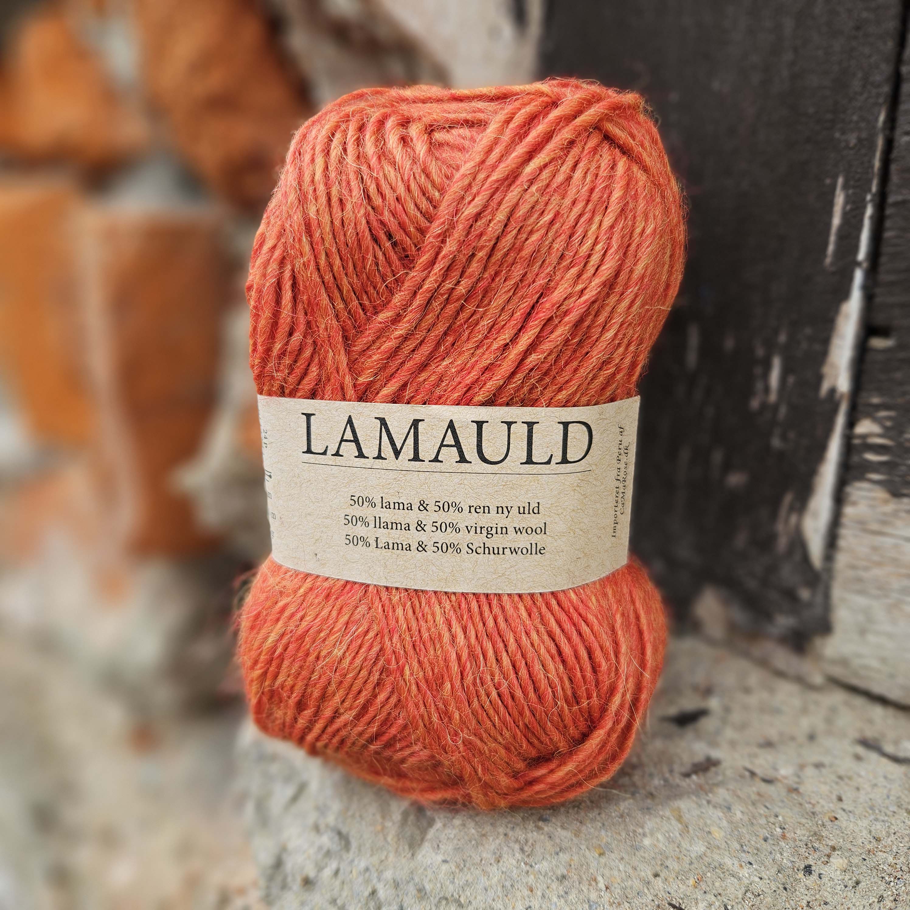 Iba 5ks! Lamauld - 6010 - BRÆNDT ORANGE - oranžová striekaná lamia + peruánska vlna