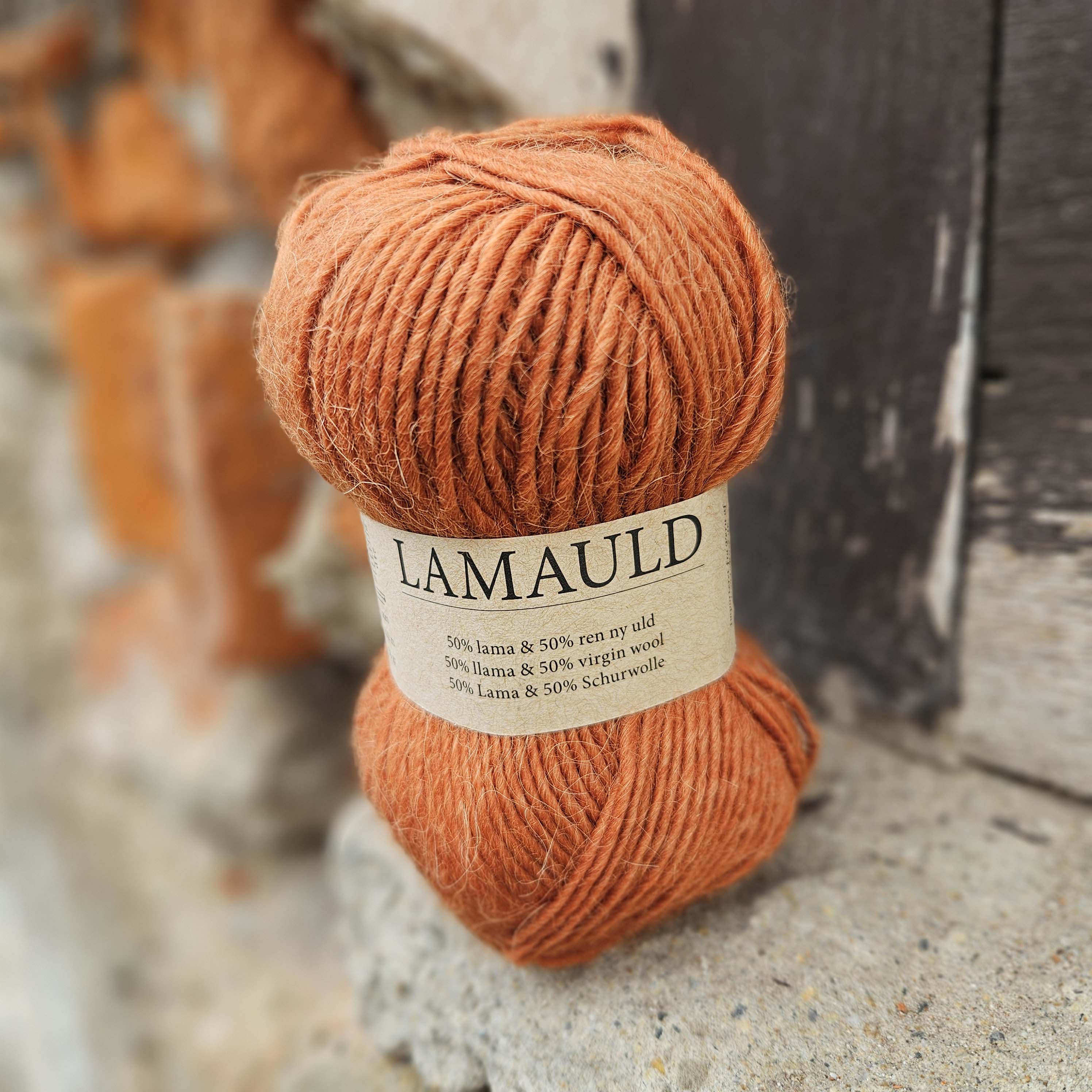 Lamauld - 6094 - VARM ORANGE - škoricová  lamia + peruánska vlna