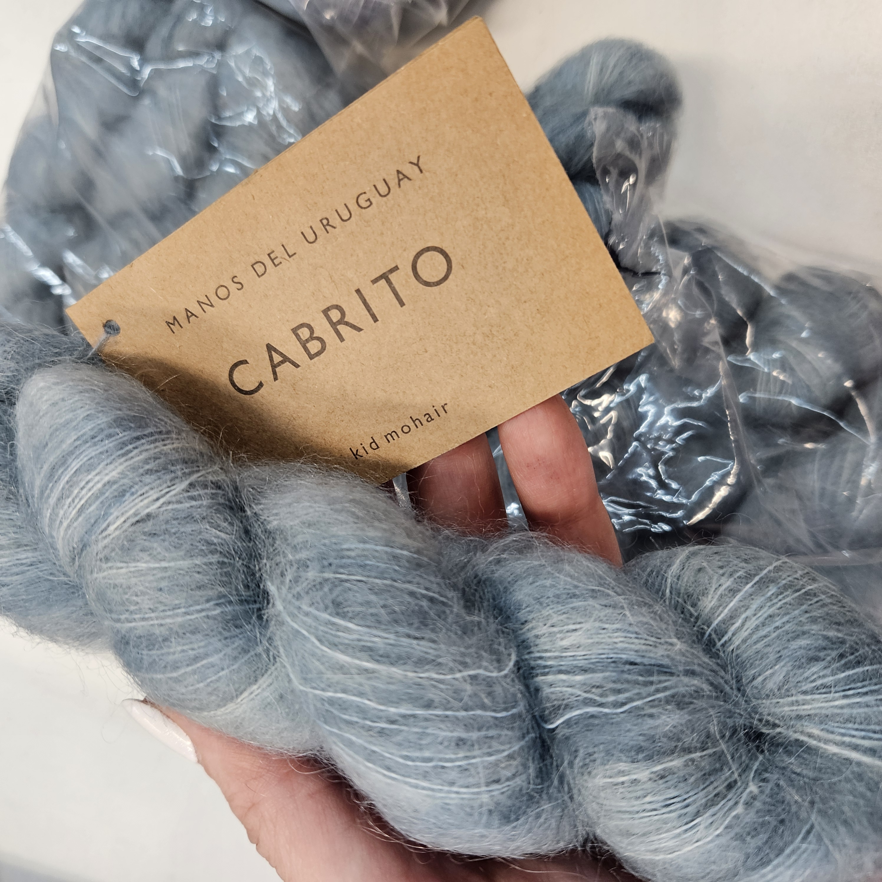 iba 9ks! Cabrito - 7378 Sea Salt - svetlo pastel modrá mohérová vlna