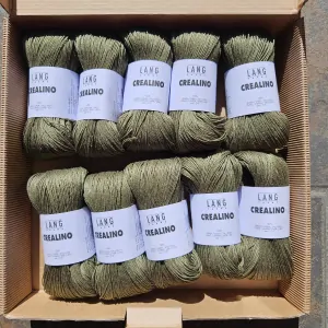 Crealino 098 - Olive - tmavo olivovo zelená 100% ľanová priadza