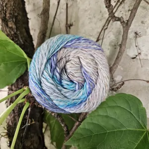 Linen Soft 7402 - Púštna oáza - modrastá letná priadza z ľanu, bavlny a viskózy
