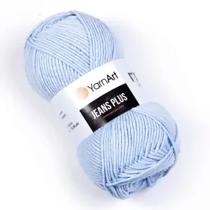 Jeans Plus 75 - svetlejšia modrá hrubšia zmesová priadza