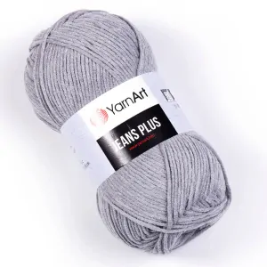 Jeans Plus 46 - tmavšia sivá hrubšia zmesová priadza